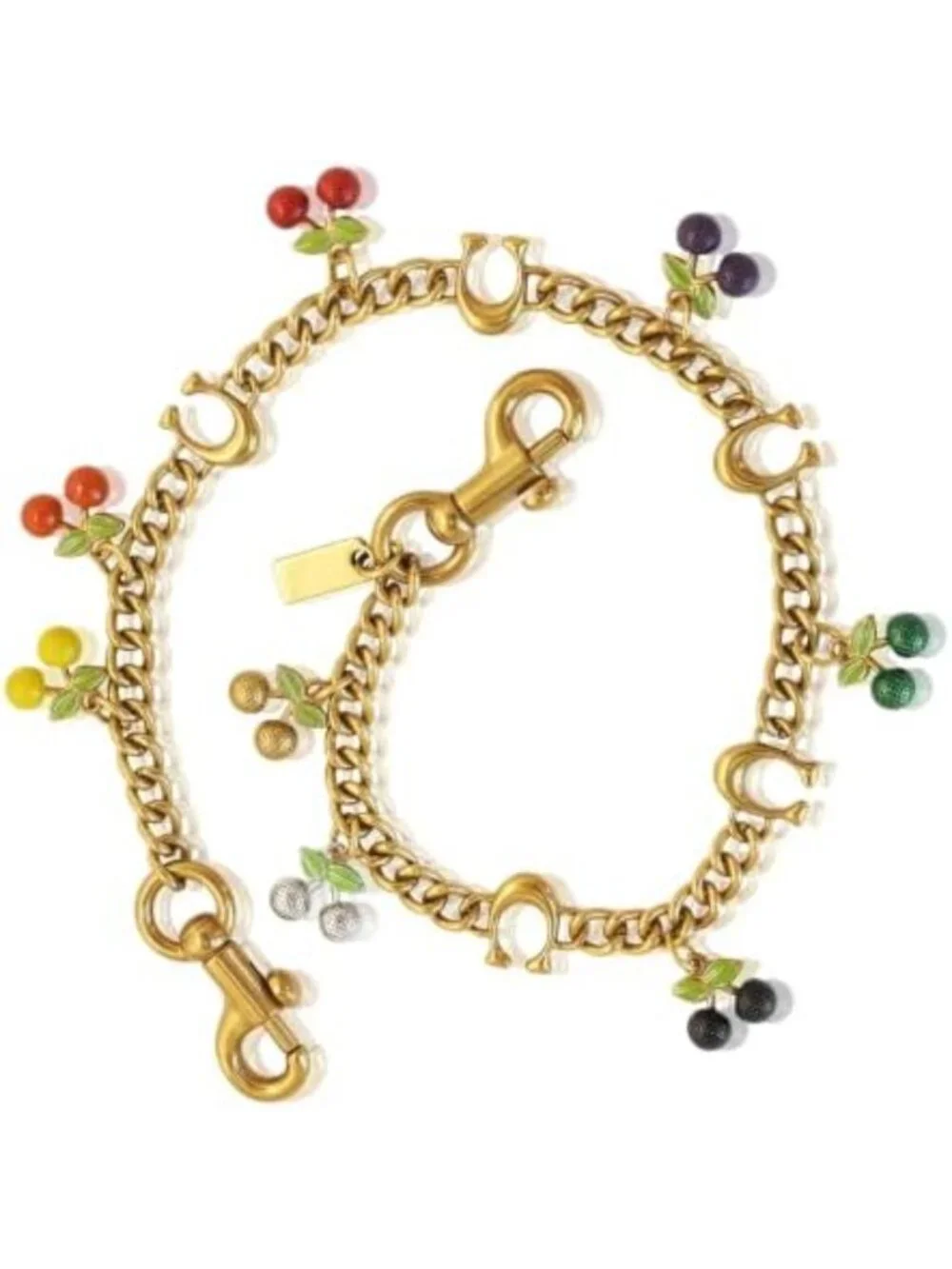 Colorful Cherry Bag Chain Charm - Gold Purse Extender & Decorative Strap